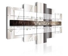 murando - Cuadro en Lienzo 200x100 - Impresión de 5 Piezas Material Tejido no Tejido Impresión Artística Imagen Gráfica Decoracion de Pared Abstracto Plata a-A-0038-b-m