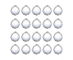 Tong Yue 20 mm Vintage Feng Shui facetado decoración Cristal Claro Bola Prisma Colgante arcoíris para Boda, hogar, Oficina, decoración, Paquete de 20