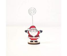 LIOOBO 20 Piezas Navidad Soporte De Tarjeta Lugar Número De Mesa Madera Alambre Clips De Nota Menú Memo Con Base Para Banquetes De Boda