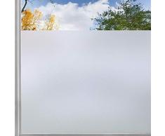 rabbitgoo Vinilo Ventana Privacidad, Esmerilado Vinilo Translucido Cristal Adhesivo Plus Rejilla Espaciada Cuadriculas Protector Privacidad Luz Solar Pegatina Decorativa contra UV 44.5x300CM