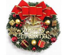 wetour Corona de Navidad con LED Blanco cálido, para decoración, Navidad, Adviento, como luz de Ambiente, Corona para Puerta, Aprox. 30 cm.