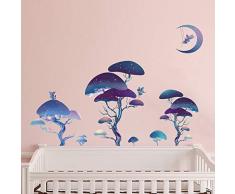 ufengke Pegatinas de Pared Hadas Bosque de Fantasía Vinilos Adhesivas Pared Árbol Estrellas Decorativos para Dormitorio Habitación Infantiles Niñas