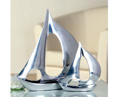 Casablanca - Figura decorativa (aluminio pulido, 21 cm), diseño de barco