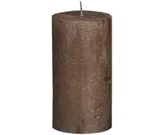 Rustic 103667640384 metálico Pilar Vela, Cera de parafina, marrón Cobre