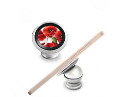 DIYthinker Flores Rojas Pintura Amapola de maíz Pétalos Frutas magnética Teléfono Montaje del Coche del Tablero de Instrumentos para el teléfono Celular 360 Grados de rotación Regalo