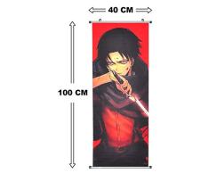 CoolChange Poster/Kakemono (Enrollable) de la Serie Ataque a los Titanes en Tejido, 100x40cm, Tema: Levi Ackerman, Imagen 2