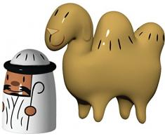 Alessi AMGI23SET Amir and Camelus - Figuras decorativas de camello y beduino