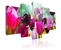 200x100 !!! FORMATO GRANDE + Impresion en calidad fotografica + 5 partes + flores + cuadro 030210-25 + 200x100 cm +++ GRAN VARIEDAD DE CUADROS Y IMPRESOS ARTÍSTICOS EN NUESTRA TIENDA VIRTUAL +++