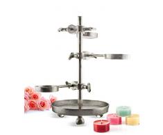 Sendez Candelabro 35 x 35 cm de Aluminio de 3 Brazos portavelas para Vela Bandeja Candelabro Vela Cuenco