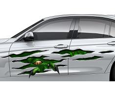 3D Pegatina para el Parachoques, Sidedecor: Metal 3D - Rip Monstruo de Scratch - 250 cm