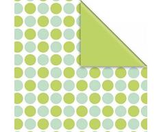 Papel de regalo Rollo 50cm x 250Meter, Fabricio verde, 2 Lados