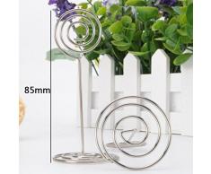 Leisial 10pcs Acero Inoxidable Clip Soporte de Fotos Tarjeta de Visita Clip Boda Lugar Nombre Tarjeta Tarjeteros para Boda Fiesta Oficina Decoración Casa