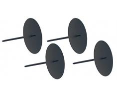 ARTECSIS 4 Portavelas para Corona de Adviento Diámetro 7,5cm Negro