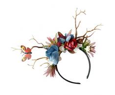 Lurrose diadema de navidad ramas mariposa simulación cuernos elegante tocado elegante sombreros navidad cosplay decoración para el cabello para mujer moda