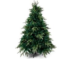 OZAVO Árbol de Navidad Verde Artificial de Pino(Verde,180cm 1400 Ramas),Decoración Navideña,Maxi-Relleno PVC Abeto,Soporte Metálico