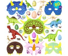 THE TWIDDLERS Conjunto de 80 Granel Juguetes de Mini Dinosaurios Surtidos - Amplia selección - Ideal para Bolsas Regalo de Fiesta - Rellenos de piñata - Fiestas temáticas de Dinosaurios y Eventos