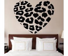 Pegatina de Vinilo de Pared con Forma de Corazón con Estampado de Piel de Leopardo de 70 x 58cm para Decoración del Hogar y Pegatina Aleatoria Gratis