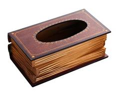 niceEshop(TM) Caja de Pañuelos de la Forma de Libro de Estilo Retro (Café)