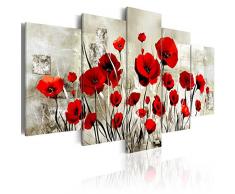 murando - Cuadro en Lienzo Amapolas 200x100 cm Flores Impresión de 5 Piezas Material Tejido no Tejido Impresión Artística Imagen Gráfica Decoracion de Pared Rojo Flores Naturaleza b-A-0001-b-o