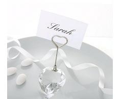e-meoly Set de 5pcs lugar titular de la tarjeta tarjeta de cristal abrazadera soporte cuadro fotos de nota memo clip de tarjeta de nombre soporte para jardín boda fiesta Deco