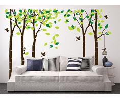Verde y marr/ón ni/ños y ni/ñas Vinilo extra/íble 104 x 71 Adhesivo Decorativo para Pared de /árbol para Sala de Estar Rocwart decoraci/ón para el hogar