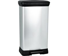 Curver Cubo de basura con pedal 50L, Metal, 37x27x70 cm, 187152, compuesto