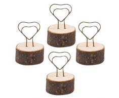 Holibanna Soporte de Tarjeta de Lugar de Madera Base tocón de árbol Foto memo Nota Mensaje Clips 12 Piezas