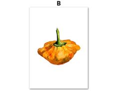 NBHHDH Imprimir En Lienzo Impresiones De Lienzo Acuarela Fruta Vegetal Carteles Nórdicos Y Arte De La Pared Impresa Lienzos De Pintura De Pared para Sala De Estar Cocina, 50 × 70 Cm Sin Marco