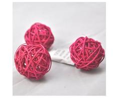 10 piezas Bolas de ratán mimbre mesa boda fiesta Navidad decoración 6cm Rosa roja
