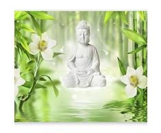 murando Fotomurales 300x210 cm XXL Papel pintado tejido no tejido Decoración de Pared decorativos Murales moderna de Diseno Fotográfico Buda Flores agua b-A-0049-a-a