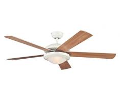 Westinghouse Comet - Lámpara de techo con ventilador (132 cm), color blanco y madera de pino