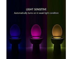 16 colores UV Sanitizer WC luz de noche, Sensor de movimiento activado LED Lamp, Divertido baño Iluminación añadir en el cuenco brillante asiento con Aromaterapia Ambientador Novedad regalos