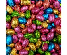 Huevos de Pascua de Chocolate de Leche Sólidos Forrados en Aluminio x 1kg (Aproximadamente 200 huevos), Cacería de Huevos de Pascua & Regalos