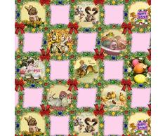 Mantel Hule Por Metro Pascua Huevos Pascua Conejo de Pascua TAMAÑO Y diseño SELECCIONABLE en Ovalado Rectangular redondo (140 x 160cm anguloso,k836-7)