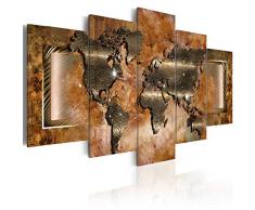 murando - Cuadro en Lienzo Mapa del Mundo 200x100 cm Mapamundi Impresión de 5 Piezas Material Tejido no Tejido Impresión Artística Imagen Gráfica Decoracion de Pared Mundo Continente 020101-247