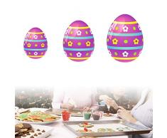Xiuinserty - Moldes de Pascua para decoración de pasteles, huevos de Pascua, cortador de galletas de acero inoxidable, 3 piezas por juego