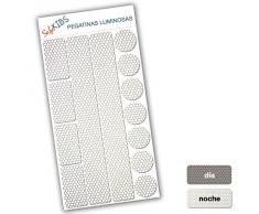 Pegatinas luminosas SafeKIDS, BLANCO, 13 unidades para cochecitos de bebé, bicicletas, cascos de ciclista y más