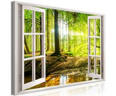 murando Cuadro Mega XXXL Ventana 165x110 cm Cuadro en Lienzo en Tamano XXL Estampado Grande Gigante Imagen para Montar por uno Mismo Decoración De Pared Impresión DIY Bosque c-C-0084-ak-a