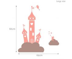 Vinilos de pared princesa hada castillo en las nubes (grande)