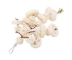 TOPINCN Juguete de Loro de lufa para Loro, Bola de ratán para pájaros, Escalera de Escalada, Juguete para Colgar de pie, Columpio para Loros y pájaros