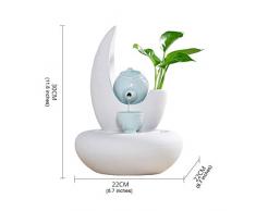 Guoqunshop Fuente de relajación Interior Cerámica Fuente Tablero Feng Shui Lucky Agua Adornos de Estar Oficina Sala de la decoración del hogar Creative Zen cerámica Fuente Decorativa Cascada Interior
