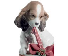 LLADRÓ Figura Estoy Impaciente Navidad. Perro de Porcelana