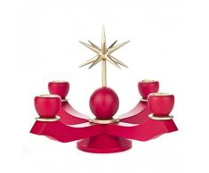 Dregeno Erzgebirge - Candelabro de Adviento (19 cm), Color Rojo