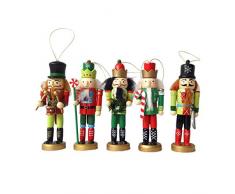 Adornos De Cascanueces De Navidad 12CM 5 Piezas De Decoración De Árbol De Navidad Decoración De Habitación De Los Niños Soldados De Marionetas De Madera