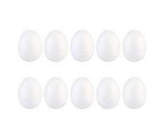 Amosfun Huevos de Espuma de poliestireno Blancos Pintura Huevo de Espuma DIY Juguetes de Pascua Huevo de Espuma sólida para Fiestas Infantiles 20PCS (Blanco, 6 cm)