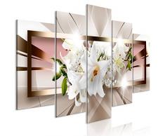 murando - Cuadro Flores Lirios 200x100 cm - Impresion en Calidad fotografica - 5 Partes - Cuadro en Lienzo Tejido-no Tejido - Beige b-A-0364-b-m