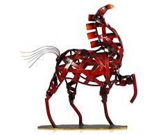 TOOARTS - Escultura Metálica Hecha a Mano - CABALLO - Aparatos de Hierro Decorativo para la Decoración del Hogar (Obra de Artesanía)