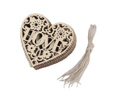 10pcs Encanta Corazon Adorno De Madera De arbol De Navidad Ornamento Colgante Decoracion