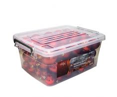 WOHAGA Set DE 70 Bolas de Navidad Ø4/5/6cm/plástico/rojo - Adornos del árbol de Navidad Decoración Navideña Decoración para el Abeto