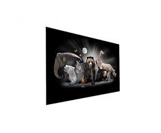 Deine bilder24. de – Mural XXL Grupo de animales elefantes cebras Osos Y rhinocerotidae sobre lienzo y bastidor. La mejor calidad, hecho a mano en Alemania., blau gelb weiß grün rot orange braun schwarz rosa, 40 x 60